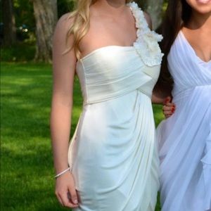 BCBG MaxAzria White One Shoulder Dress